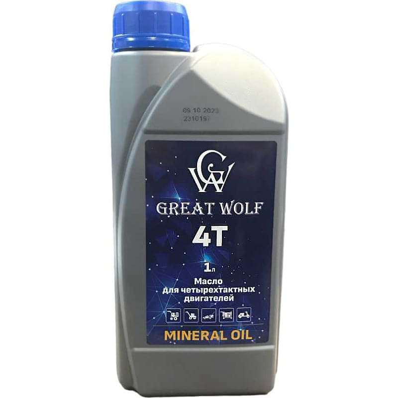 Масло моторное для четырехтактных двигателей 4Т (SAE 30, минеральное, 1л, Great Wolf)