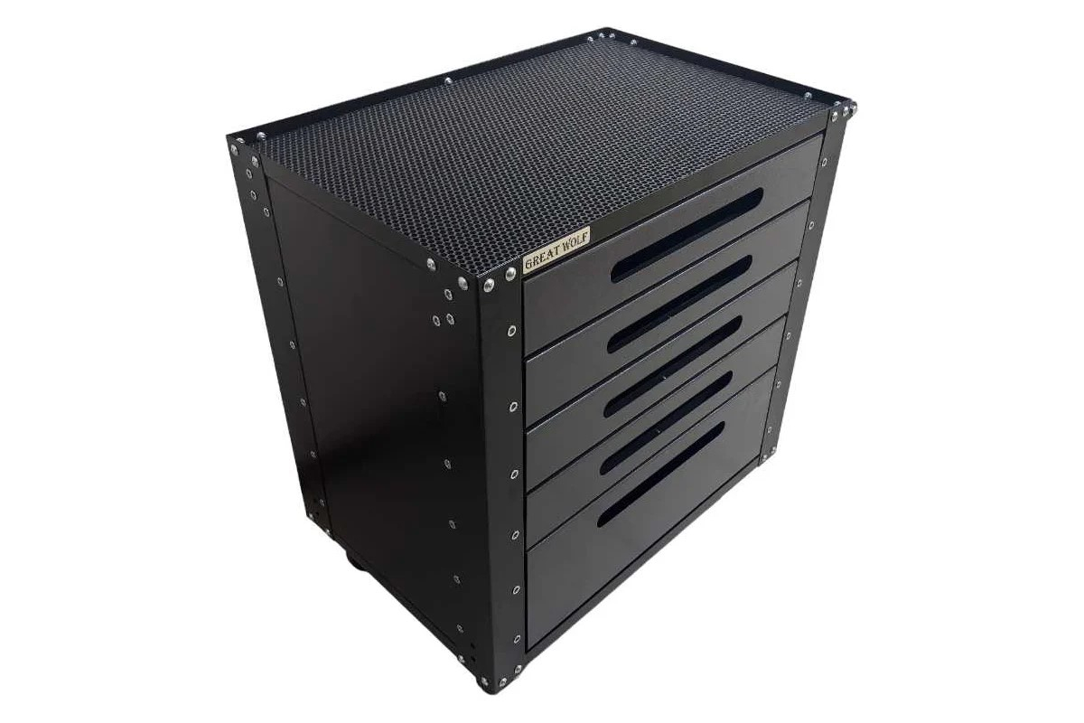 Инструментальная тележка GWT-G5, 5 ящиков, колеса с тормозом, серая, Great Wolf